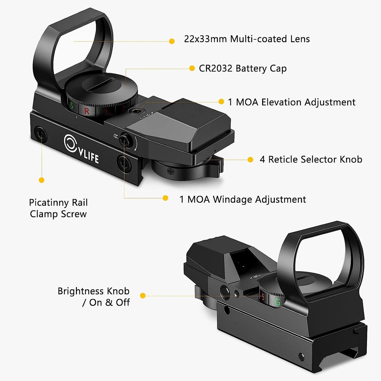 Red and Green Dot Gun Sight Scope