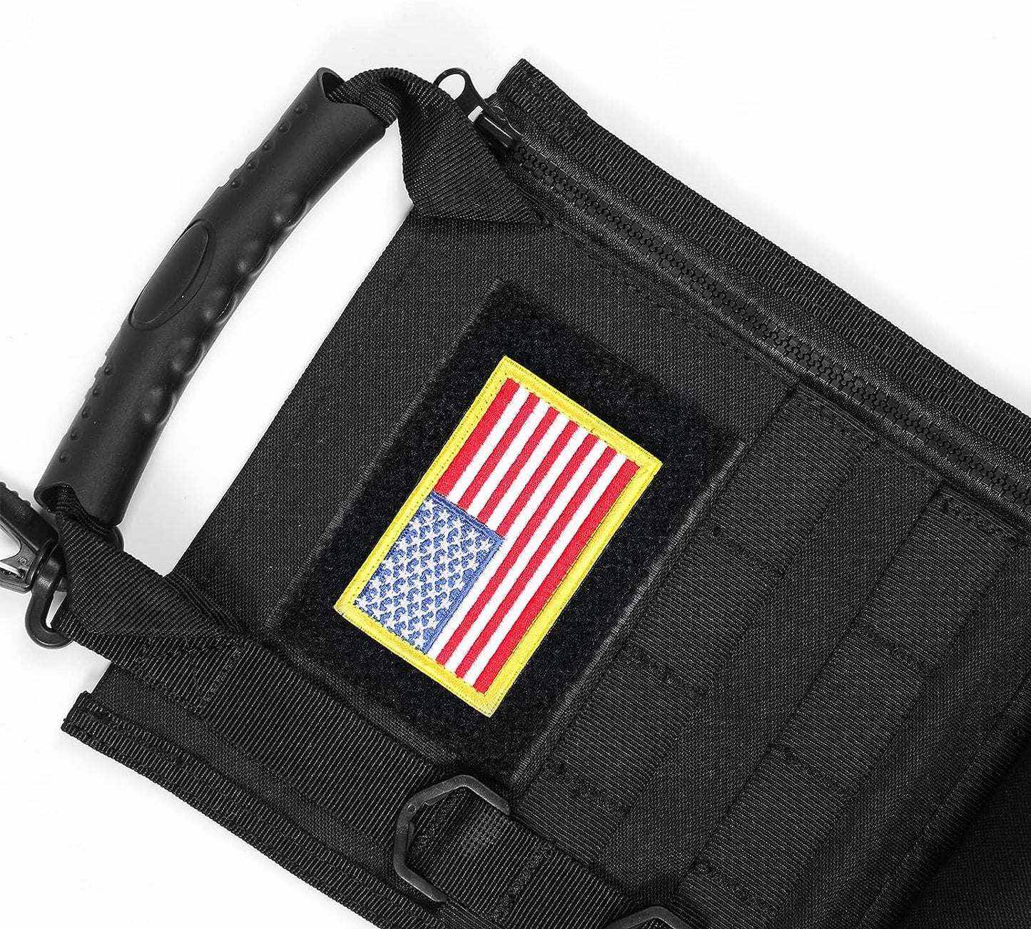 Tactical Christmas Stocking, with Flag Patch, MOLLE Webbing, Zip Pocket, MOLLE Clips