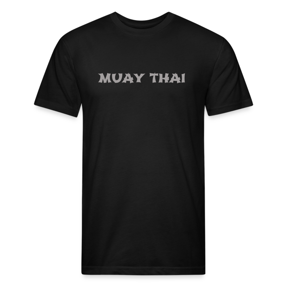 Muay Thai Subdued Tiger Fitted Cotton/Poly T-Shirt by Next Level - black