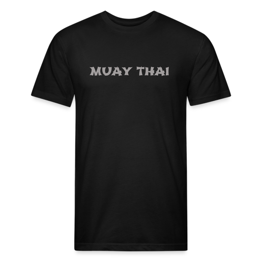 Muay Thai Subdued Tiger Fitted Cotton/Poly T-Shirt by Next Level - black