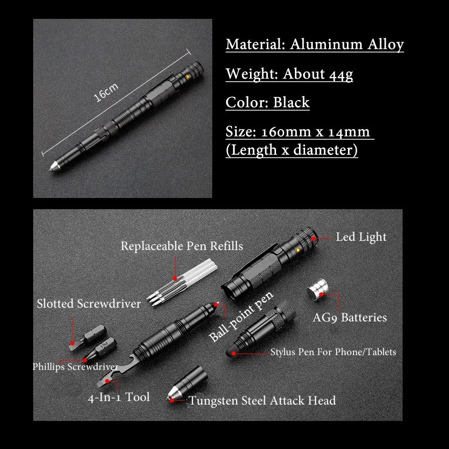 10-in 1 Multi-Function Tactical Pen