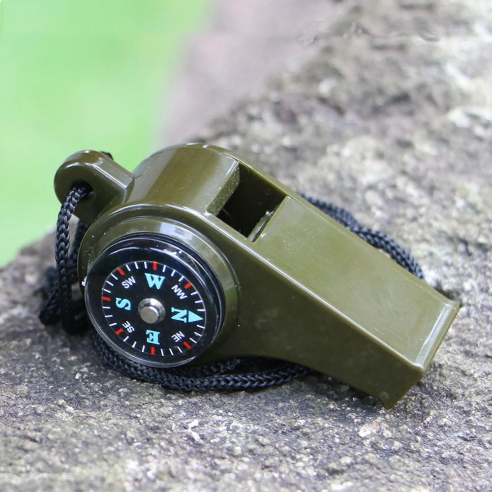 3 in 1 Emergency Survival Whistle Compass Thermometer