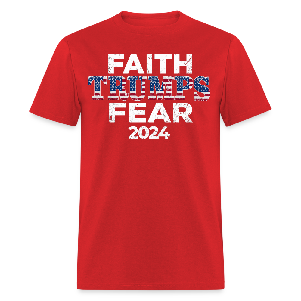 Faith Trumps Fear Unisex T-shirt - red