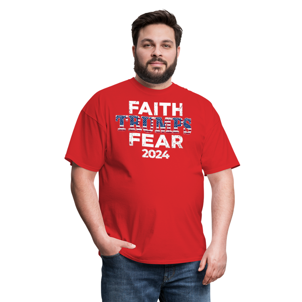 Faith Trumps Fear Unisex T-shirt - red