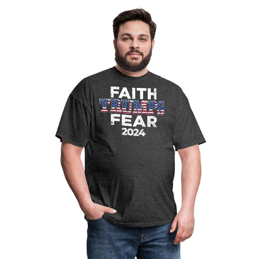 Faith Trumps Fear Unisex T-shirt - heather black