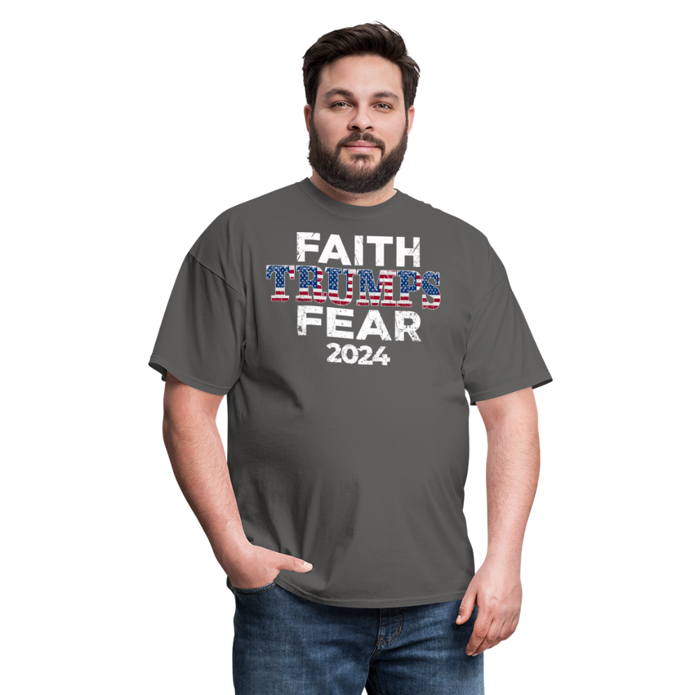 Faith Trumps Fear Unisex T-shirt - charcoal