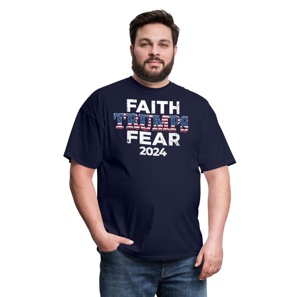 Faith Trumps Fear Unisex T-shirt - navy