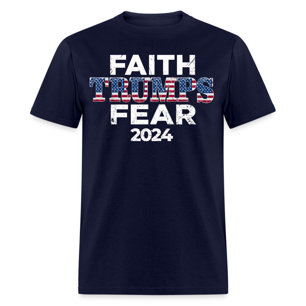 Faith Trumps Fear Unisex T-shirt - navy