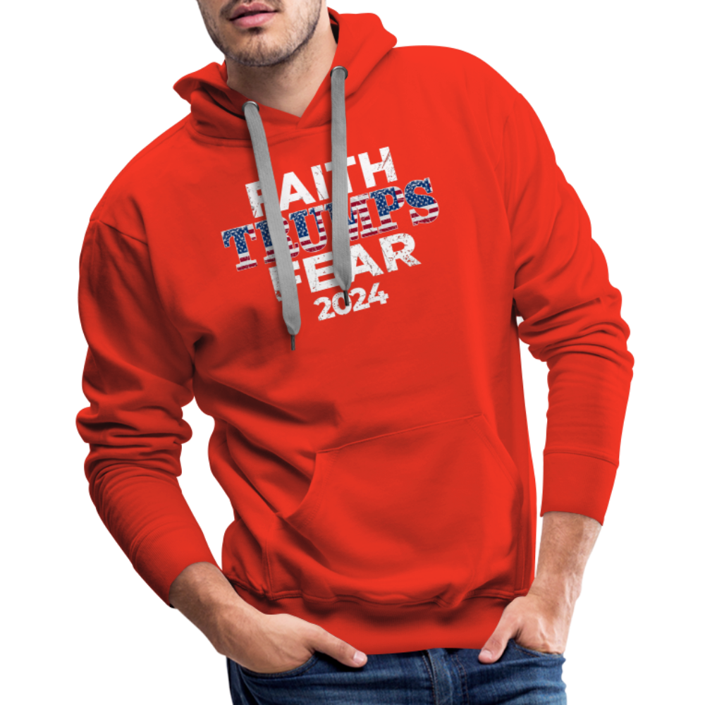 Faith Trumps Fear Premium Hoodie - red