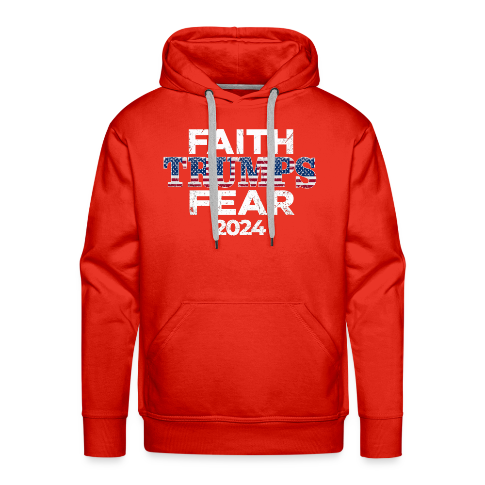 Faith Trumps Fear Premium Hoodie - red