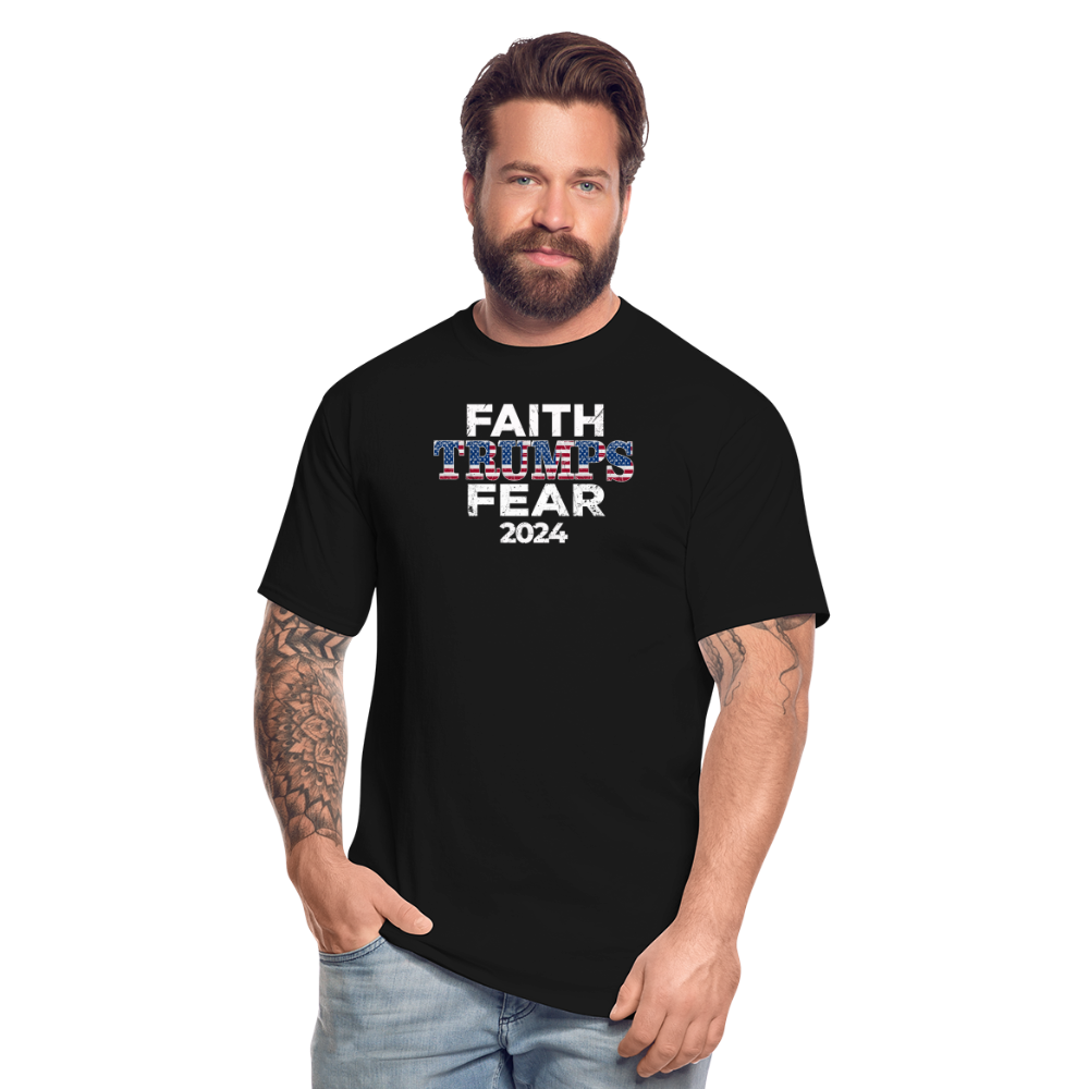 Faith Trumps Fear Men's TALL T-Shirt - black