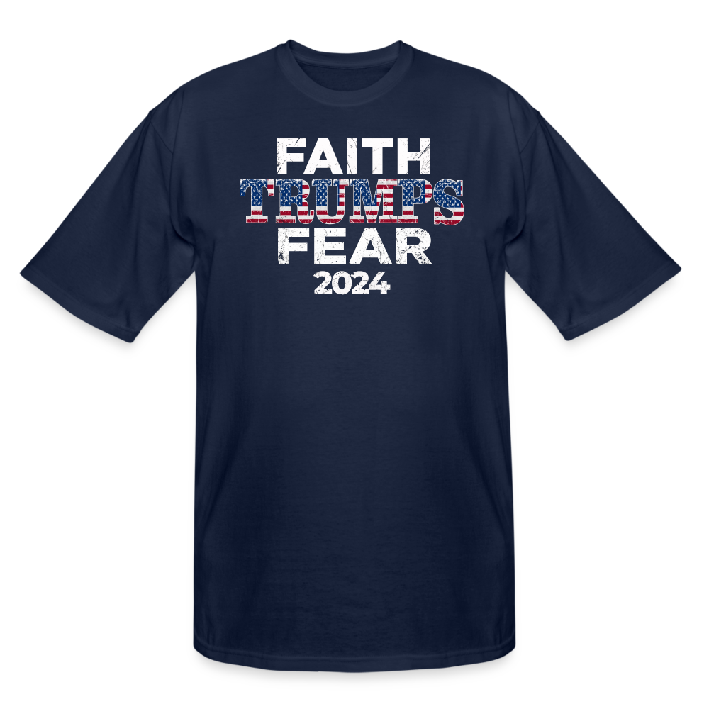 Faith Trumps Fear Men's TALL T-Shirt - navy