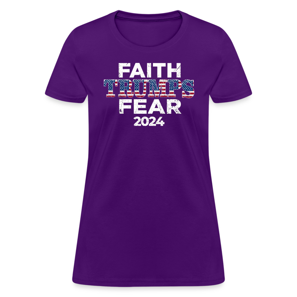 Faith Trumps Fear Women's Fitted T-Shirt - purple