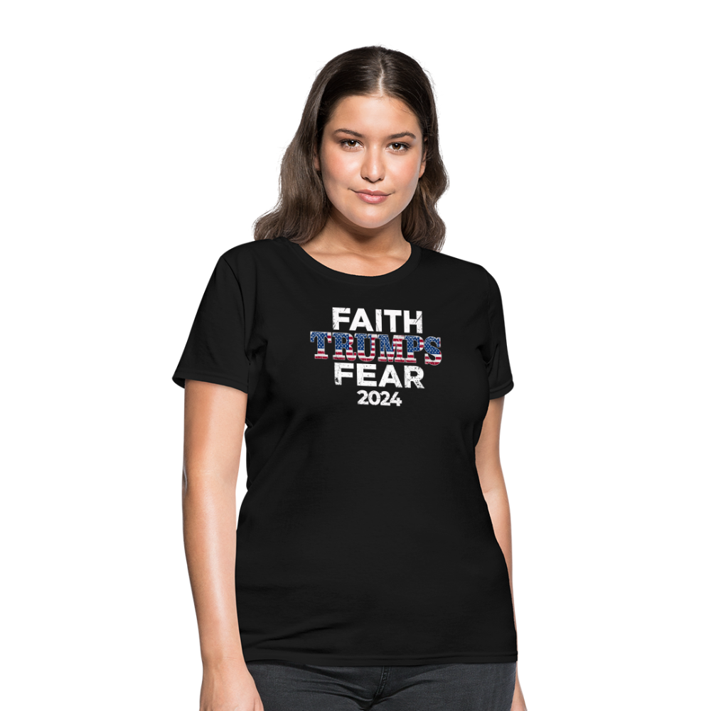 Faith Trumps Fear Women's Fitted T-Shirt - black