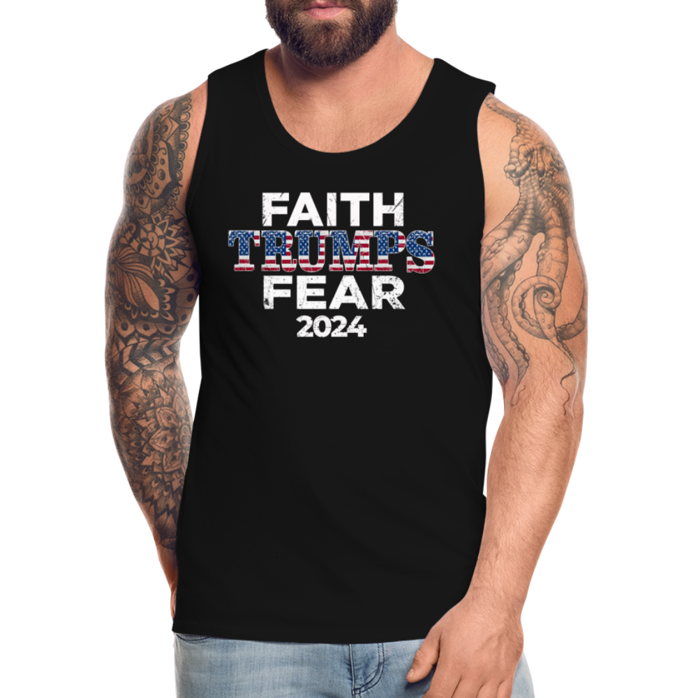 Faith Trumps Fear Men’s Premium Tank - black