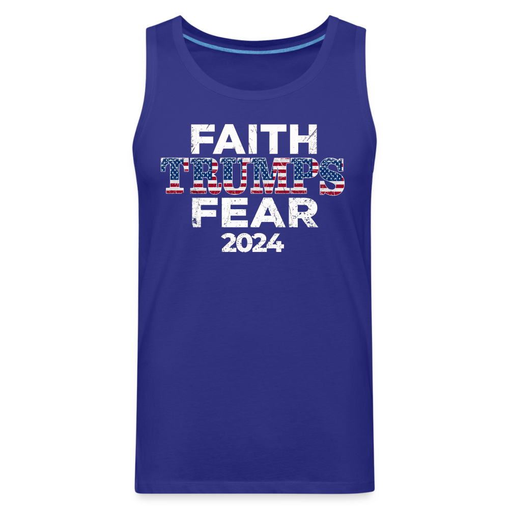 Faith Trumps Fear Men’s Premium Tank - royal blue