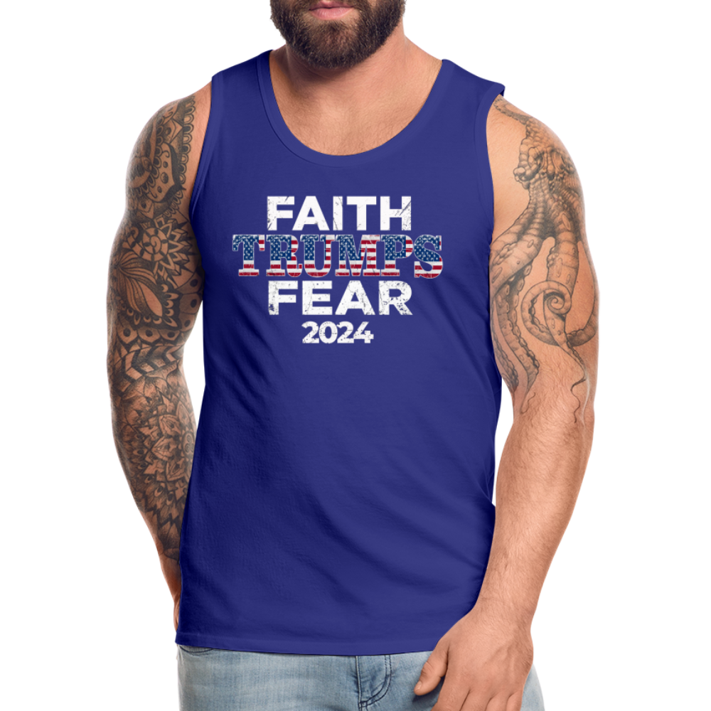 Faith Trumps Fear Men’s Premium Tank - royal blue