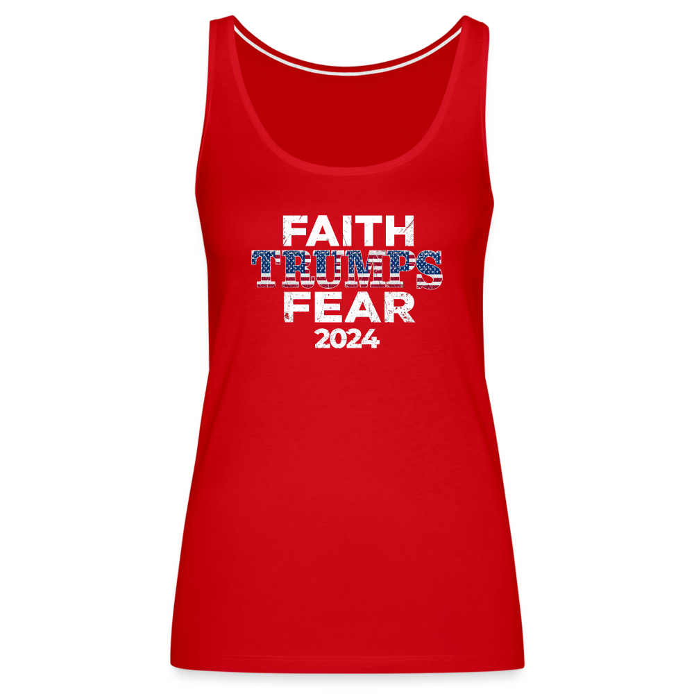 Faith Trumps Fear Women’s Tank Top - red