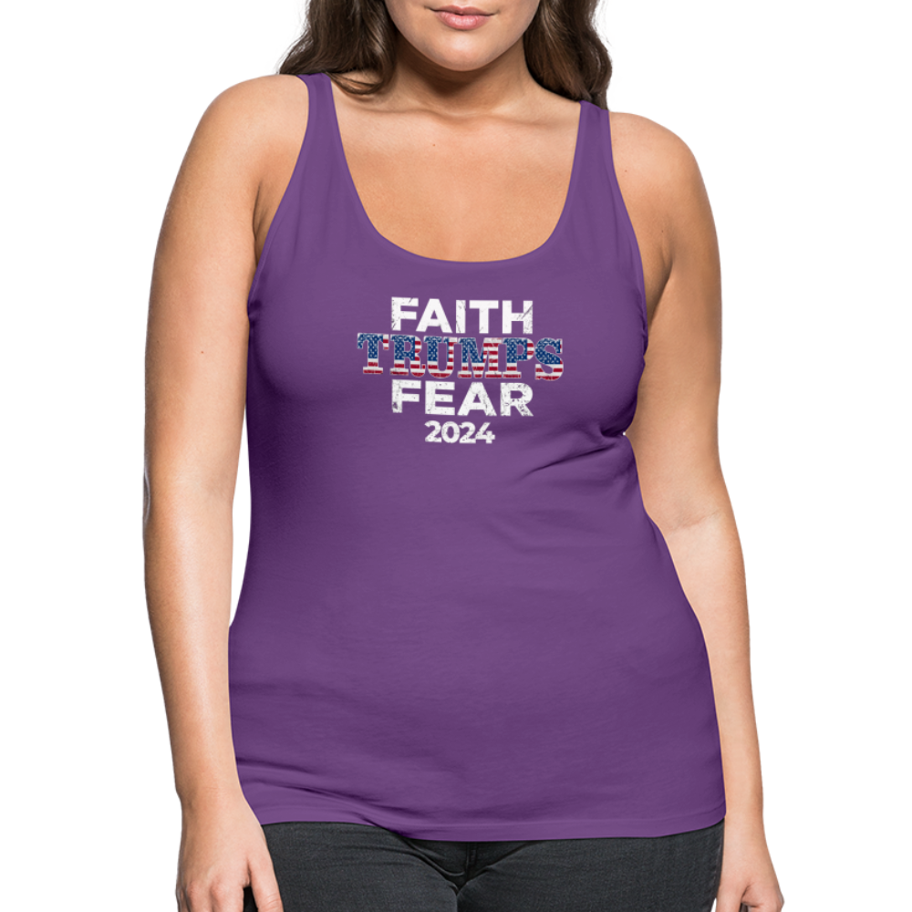 Faith Trumps Fear Women’s Tank Top - purple