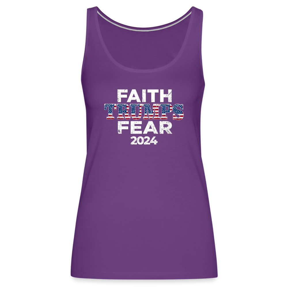 Faith Trumps Fear Women’s Tank Top - purple