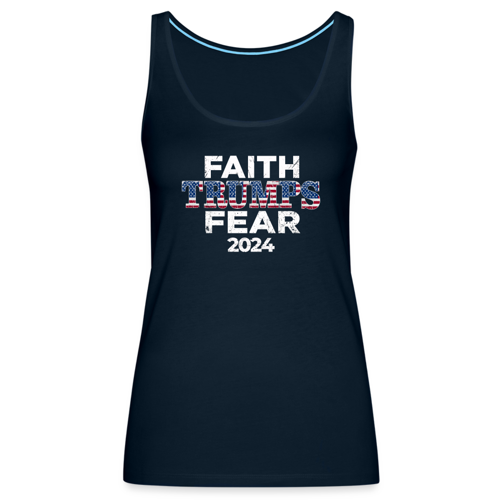 Faith Trumps Fear Women’s Tank Top - deep navy