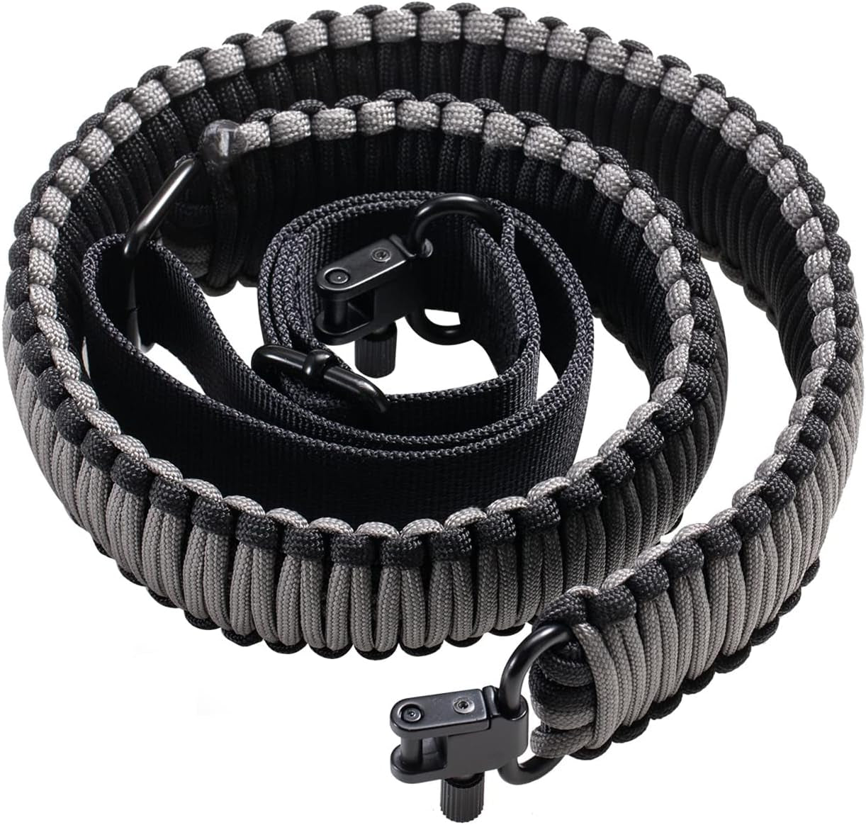 Two-Point Paracord Sling with Swivels, Non-Slip Paracord Sling Quick Adjustable Length Strap for Hunting