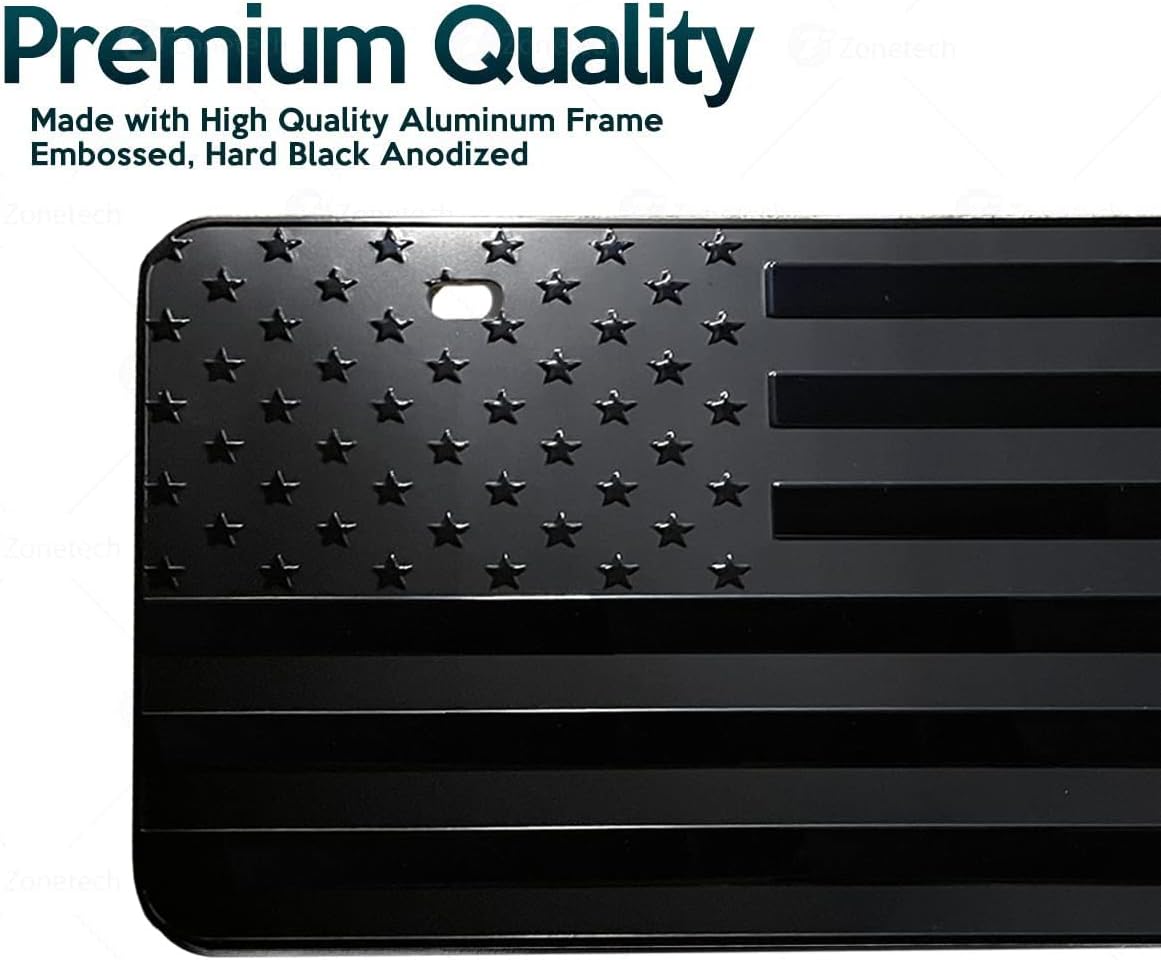 Subdued USA Flag License Plate - Premium Quality Thick and Durable