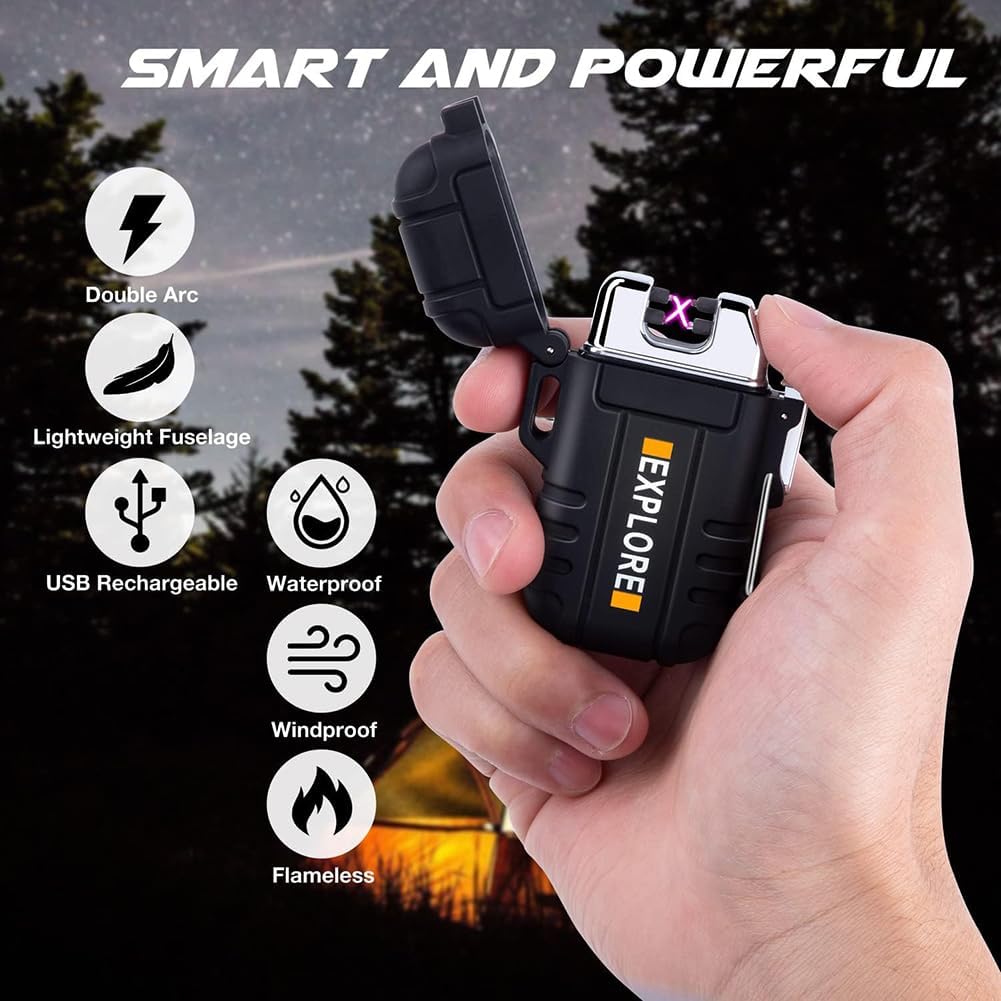 Windproof, Waterproof Dual Arc Electric Lighter