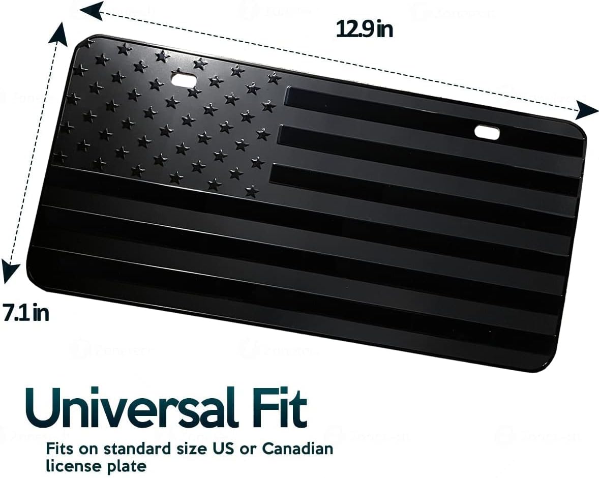 Subdued USA Flag License Plate - Premium Quality Thick and Durable