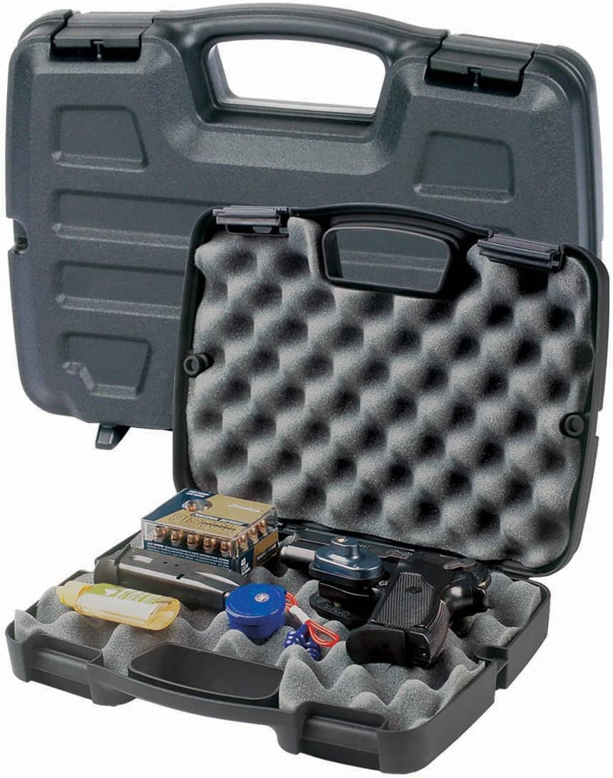 Gun Guard SE Series Single Scoped Pistol Case with Padlock Tabs and Protective Foam Padding, Black, Hard Pistol Case with Steel Hinge Pins